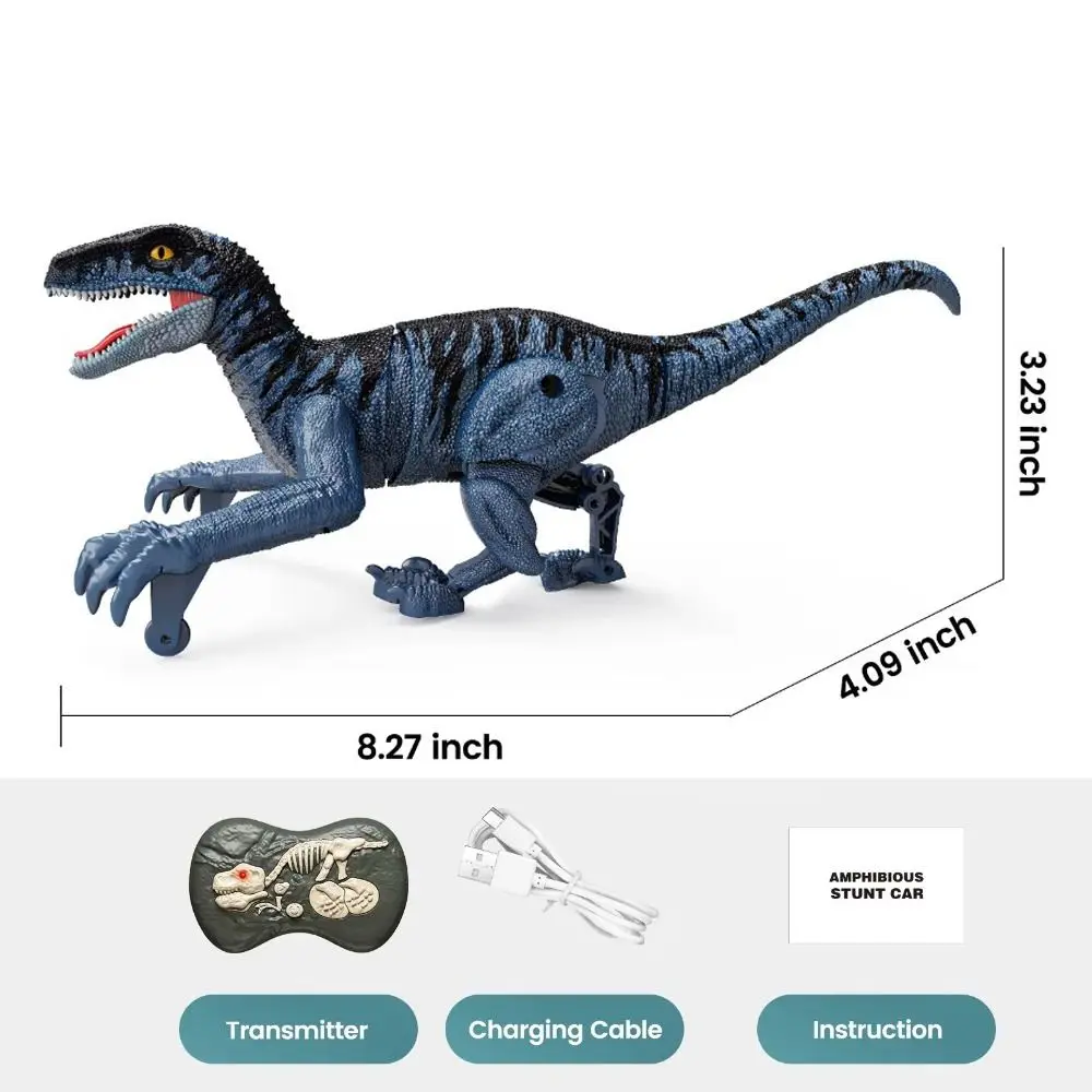 Con sonido ligero Control remoto dinosaurio juguetes grande 2,4 GHz Robot simulación Velociraptor multifuncional caminar Velociraptor Dino