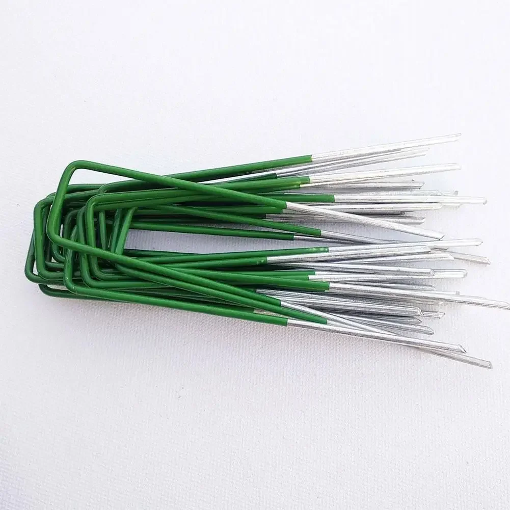 U-shaped Nails Staples Staples Turf Galvanised U-Shaped Steel Garden Ground Pegs 150*30*3mm Carbon Steel Galvanized Tools