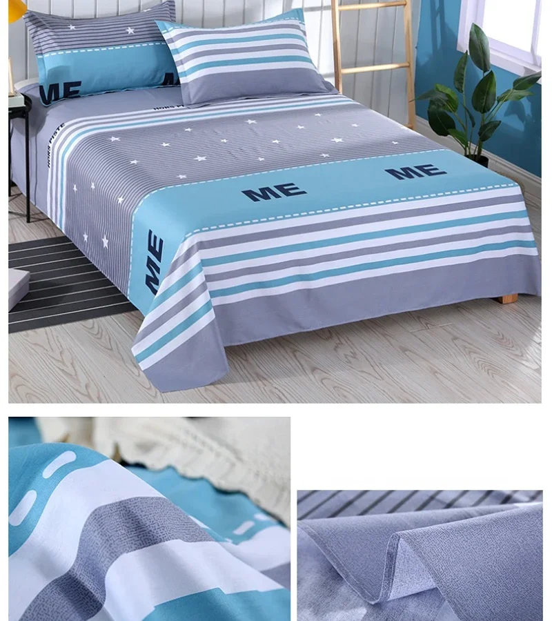 Bed Sheet 100% Cotton Sheets for Bed Bedcover Pure Cotton Fitted Sheets Bedroom Dormitory Comfort Sheets Breathable Sheets