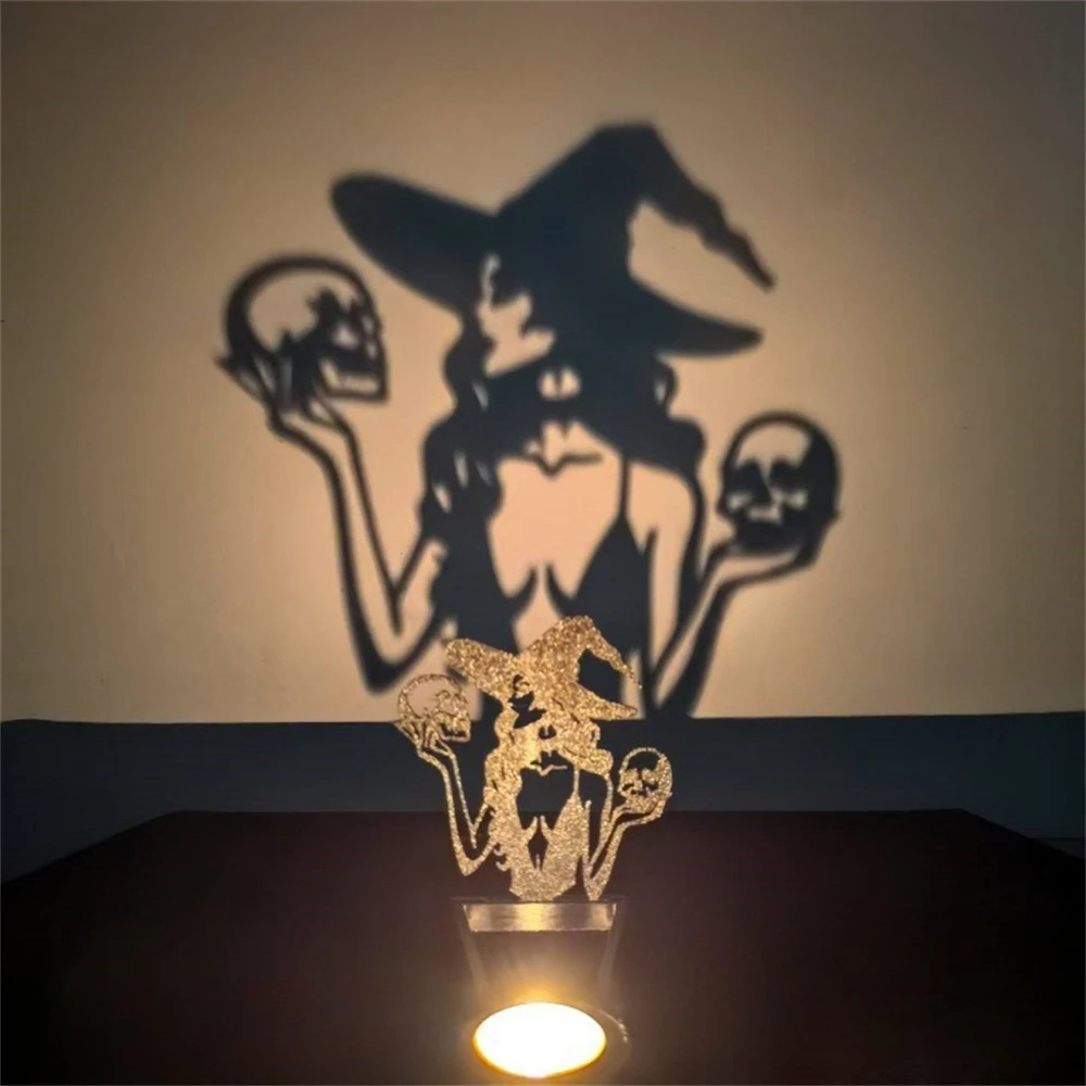 Halloween Candle Holder Intricate Projection Candle Stand Creative Candle Holder Decorative Desktop Decorations For Tabletop
