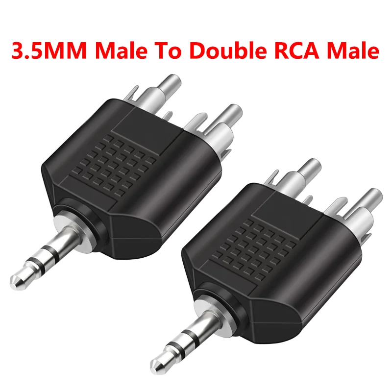 

5/20PCS 3.5mm 3 Pole Stereo Male Plug to 2 RCA Male Socket 1 in 2 Audio Y Splitter RCA Audio Adapter Connector