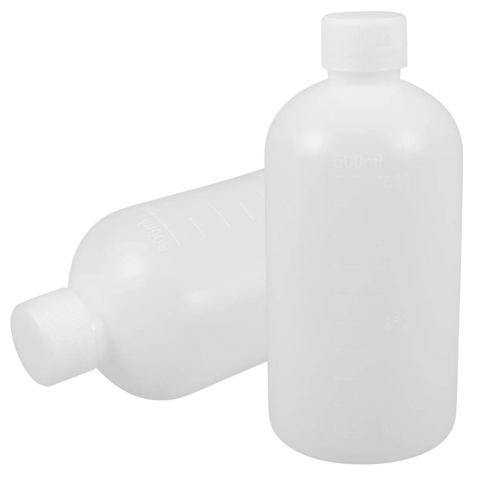 

2 Pcs Reagent Bottle Container Pill Vial 500ml Plastic High Grade Hdpe Polyethylene Sealing Narrow Mouth