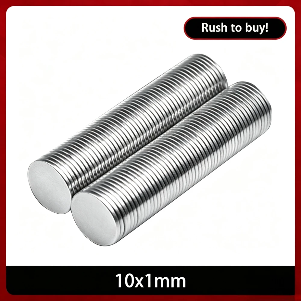 10x1 mm Thin Neodymium Magnet Strong 10mm X 1mm Permanent Magnet Disc 10x1mm Powerful Magnetic Round Magnet 10*1 mm