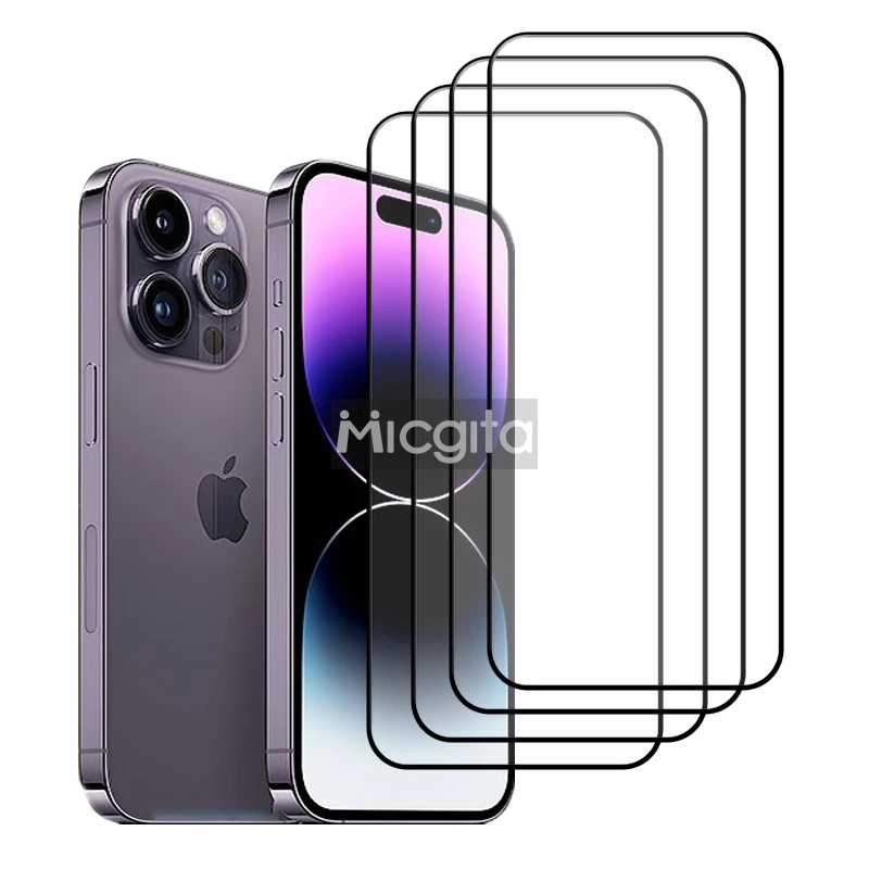 

4PCS Tempered Glass Protector For iphone 14 Pro 14 Pro Max Screen Glass 14 plus Front protector film