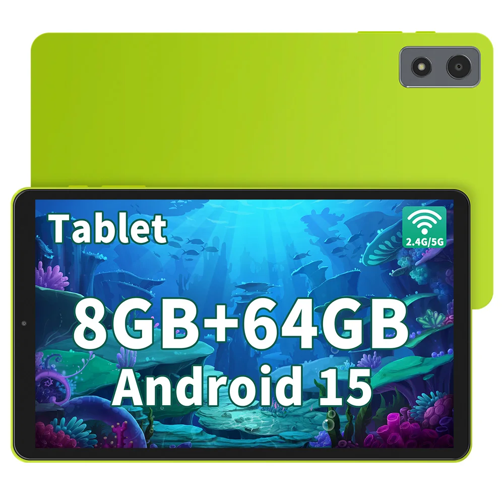 Android Tablet 15 8.68inch 64GB Storage 1TB Expand Quad-Core CPU Tablet PC,1340*800Incell Touch Screen Educational Game 5000mAh
