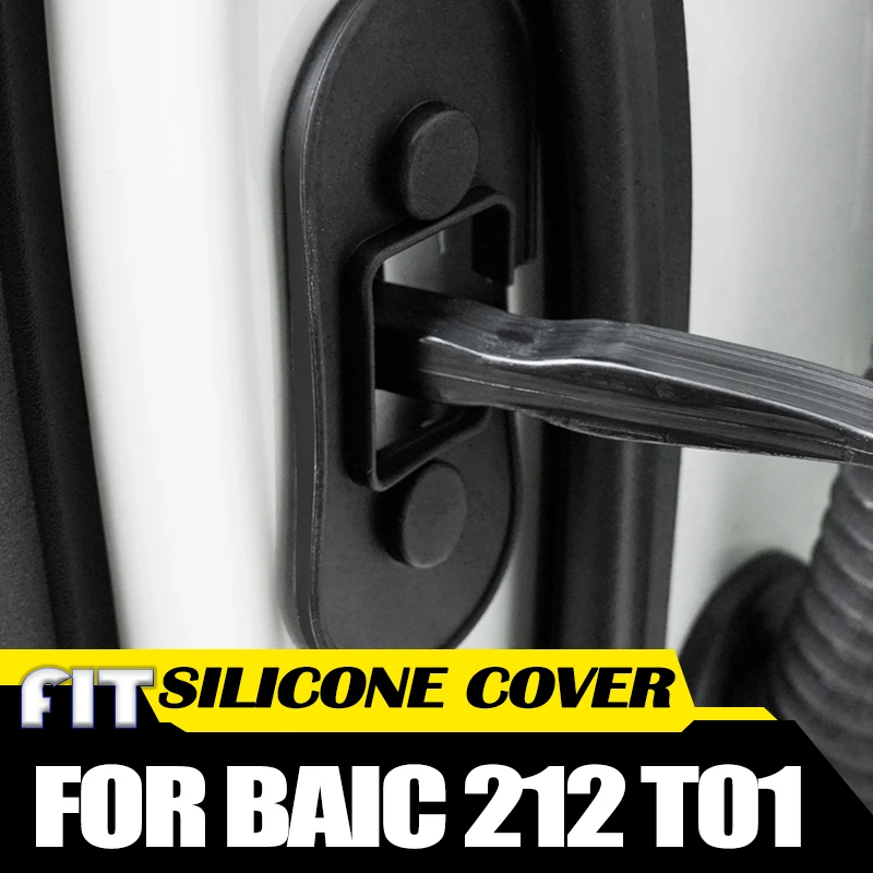 Car Door Limiter Protective Cover Fit for BAIC 212 T01 2024 2025 Modified Car Door Lock Cover Silicone Shock Pad Car Accessories