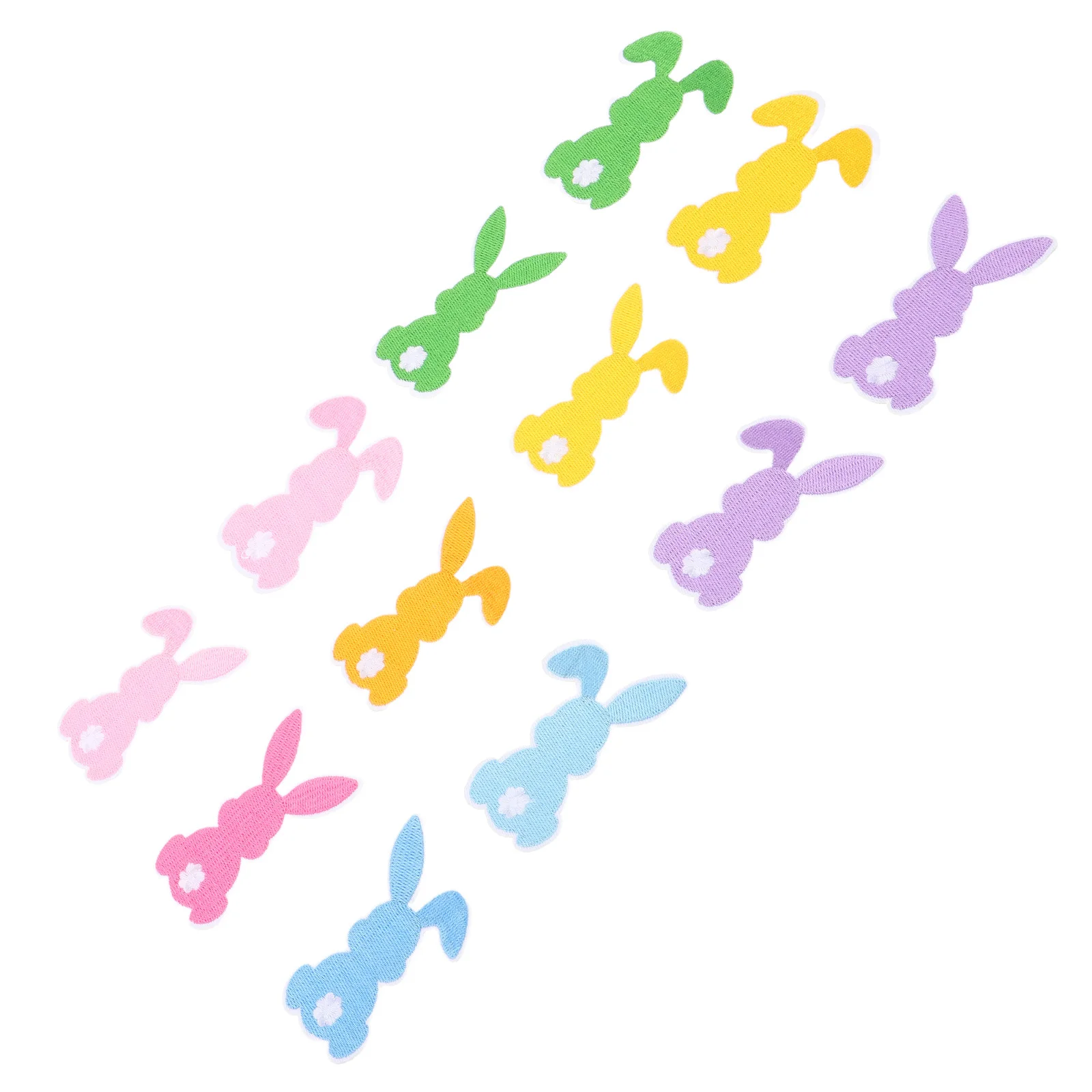 

12 pcs Easter Embroidery Cloth Patch Bunny Carrot Decorative Iron On Polyester Thread Cute Appliques For Hats Clothes