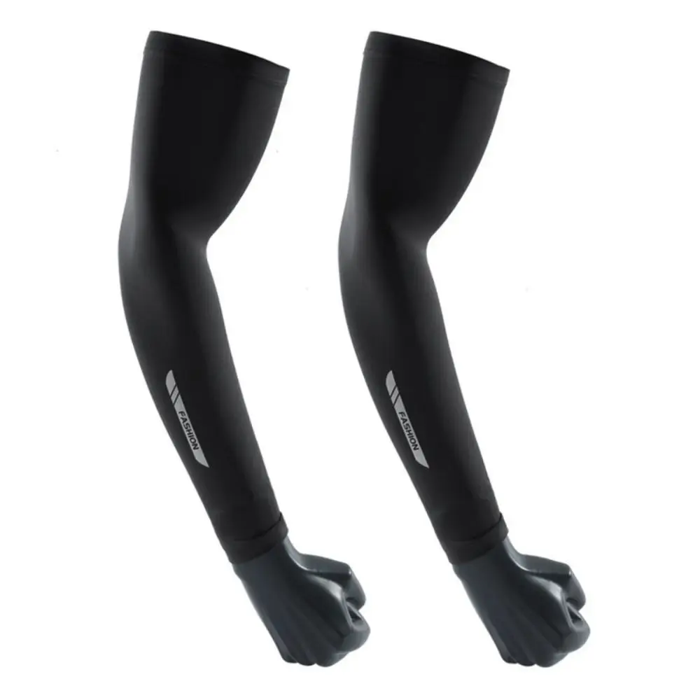 Summer Ice Silk Ice Sleeves UV Protection Loose Long Arm Glove Non-slip Breathable Arm Sleeves Men
