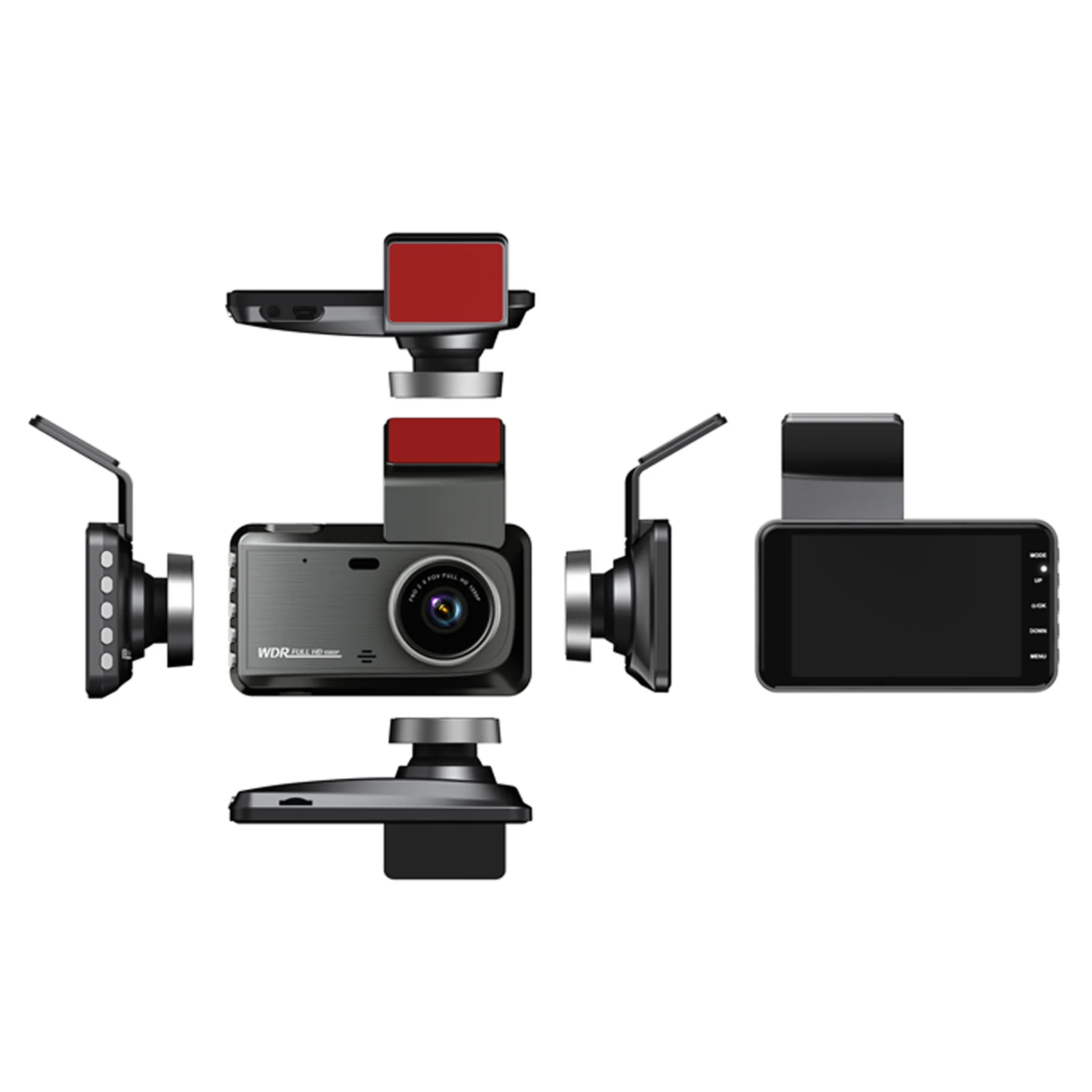 4inch Touch Screen HD1080P Dash Cam Car DVR WDR Video Recorder Night vision Ftont Rear 2Channel Wide Angle Black Box