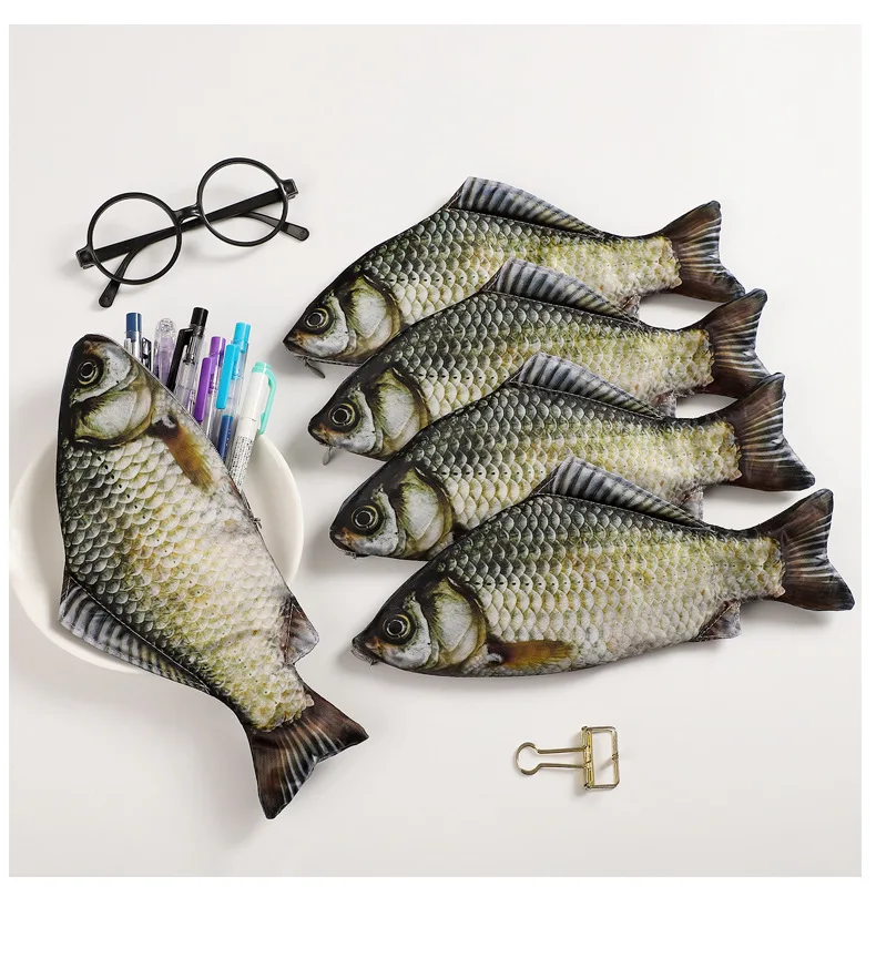バイオニック魚鉛筆ケース韓国クリエイティブ鮮やかな海の魚文具バッグ学生のための韓国文具鉛筆ポーチ