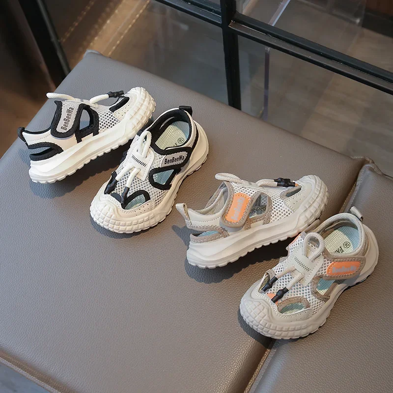 

Kids Sandals Boys Summer Mesh Children's Sports Sandals Chunky Non-slip Girls Causal Running Shoes Breathable School Versatile