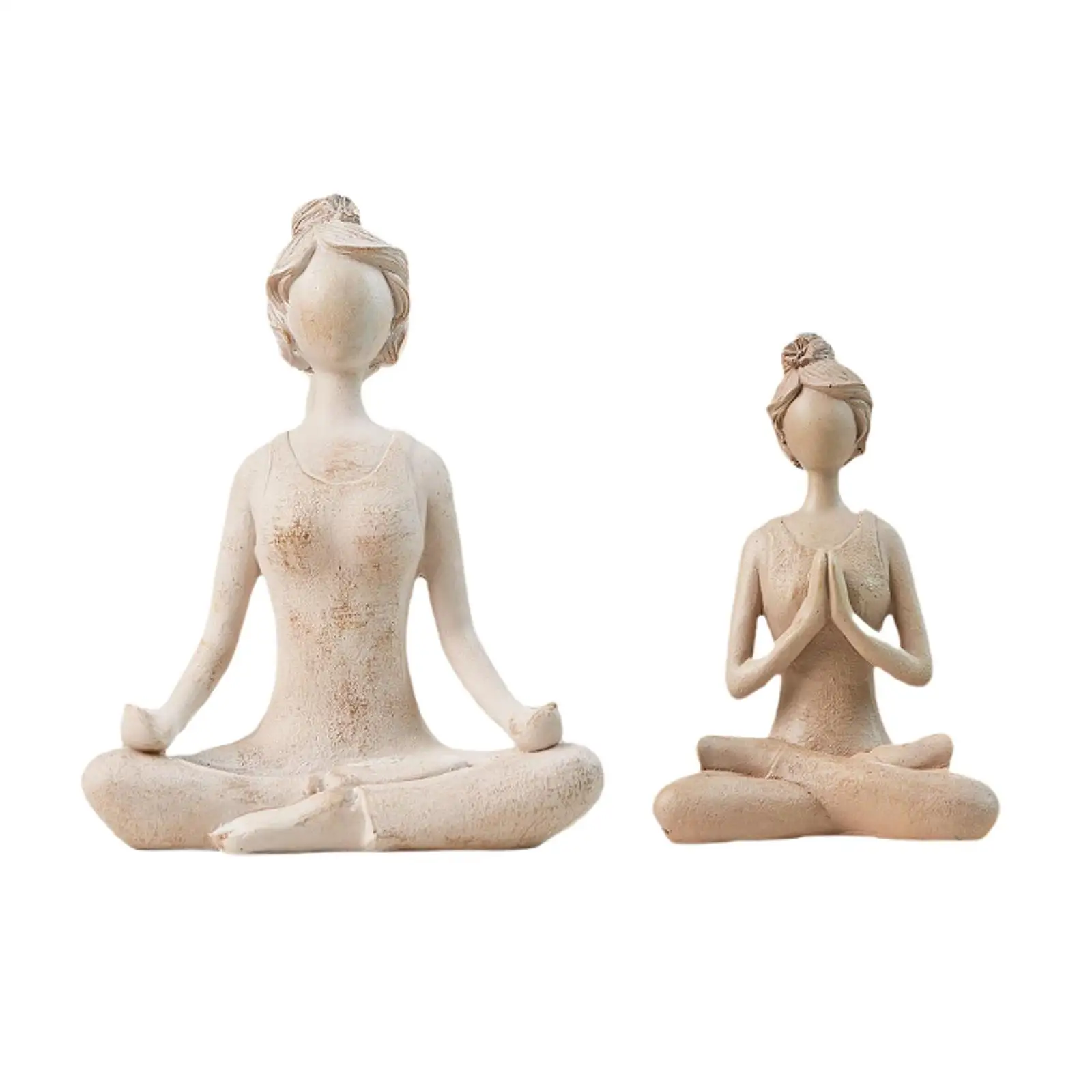 Abstract Yoga Girl Statue Collection Luxury Novelty Artwork Female Figurine Ornament for Office Table Dorm Lounging Room Bedroom