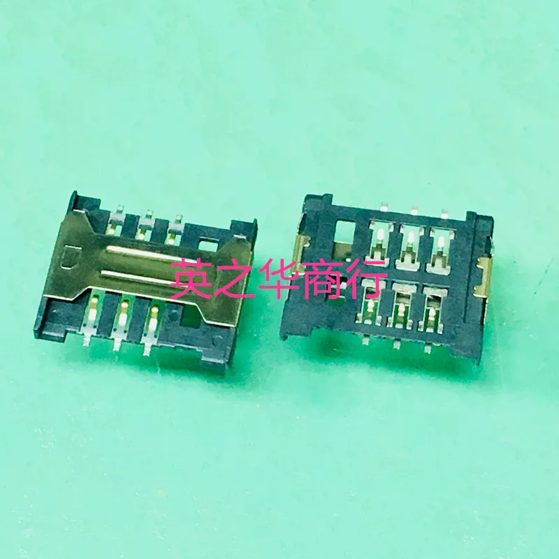 

30 шт. оригинальный новый держатель SIM-карты, большой слот для карт, выдвижная высота 1,5 с мостом и шестерней, 6P, короткий корпус, слот для SIM-карты