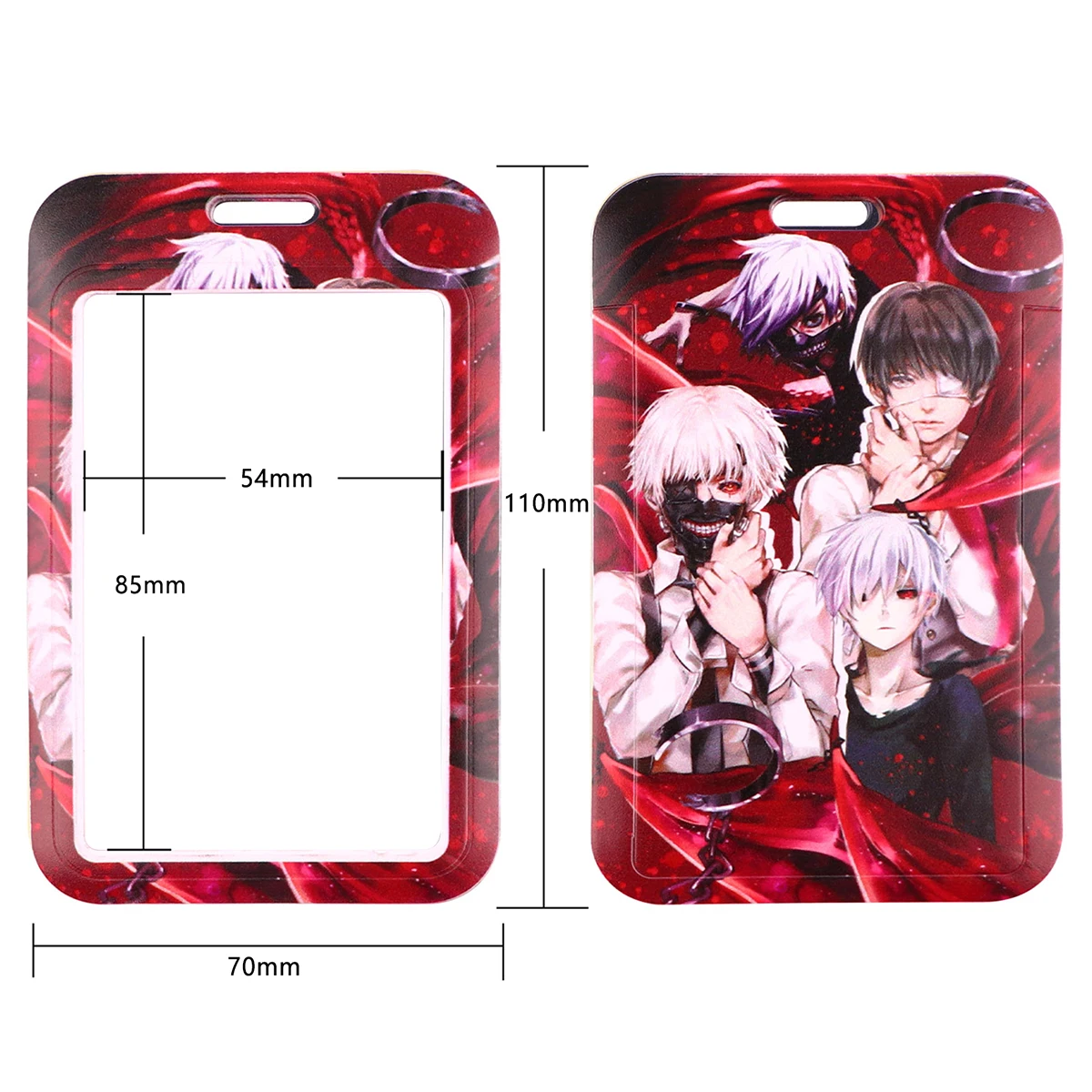 Japanese Anime Kaneki Ken Neck Strap Keychain Badge Holder ID Card Pass Hang Rope Lariat Lanyard for Key Rings Decorations