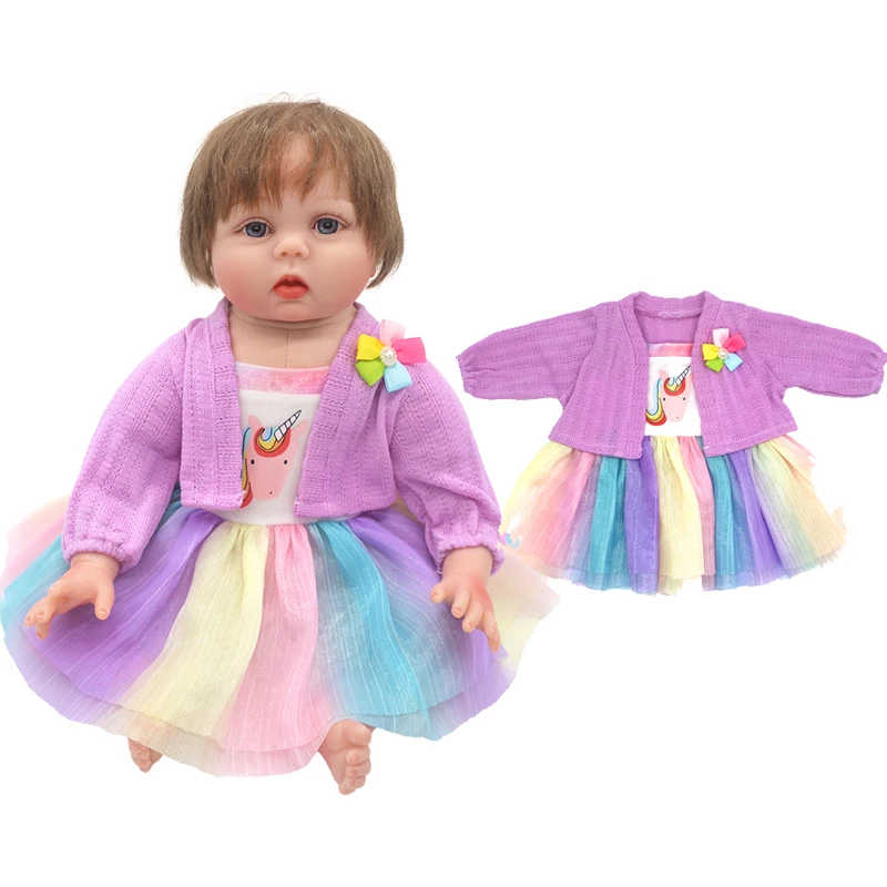 Reborn Baby Doll roupas, macacão, vestido, saia, brinquedos, roupa, 22 ", 50-55cm