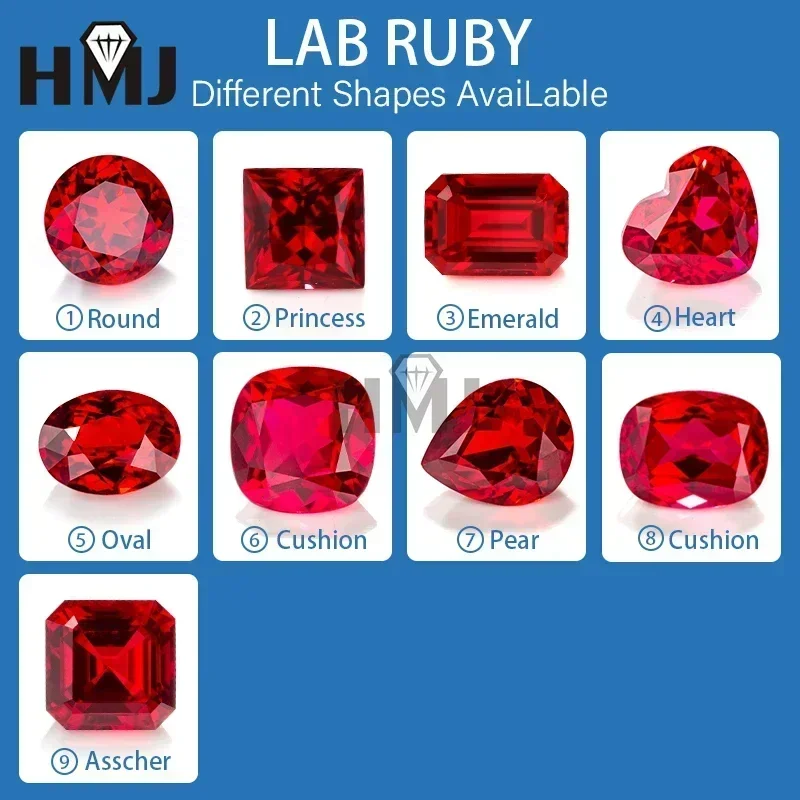 Lab Grown Ruby Gecertificeerd Ruby Duif Bloed Rode Ruby Hartvorm 0.5ct 1ct DIY Kralen voor Sieraden Maken