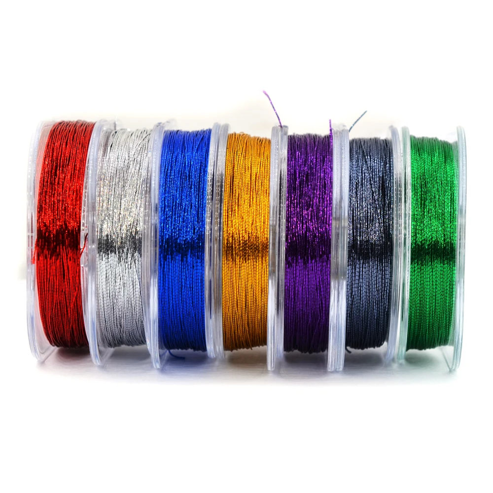 MNFT 7Pcs Rod Building Wrapping Thread Set DIY Fishing Line Guide Ring Eyelet Fixing 14 Colors Bright Metallic Flash for Fishing view 3