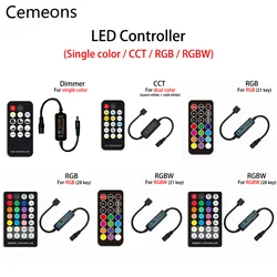 1 pz RF LED Controller DC5V 12V 24V RGB RGBW WW singolo colore 2.4G LED Controller per 5050 2835 W2811 W2812 COB LED Strip