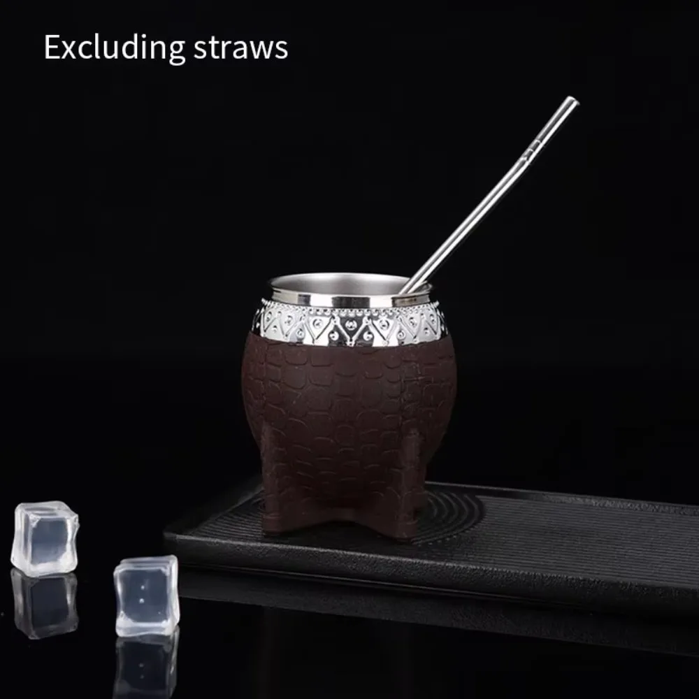 Hot Sale 260ml Mate Cup Stainless Steel Double-layer Insulated Cup Turtle Shell Texture Eggshell Cup Yerba Mate Tea