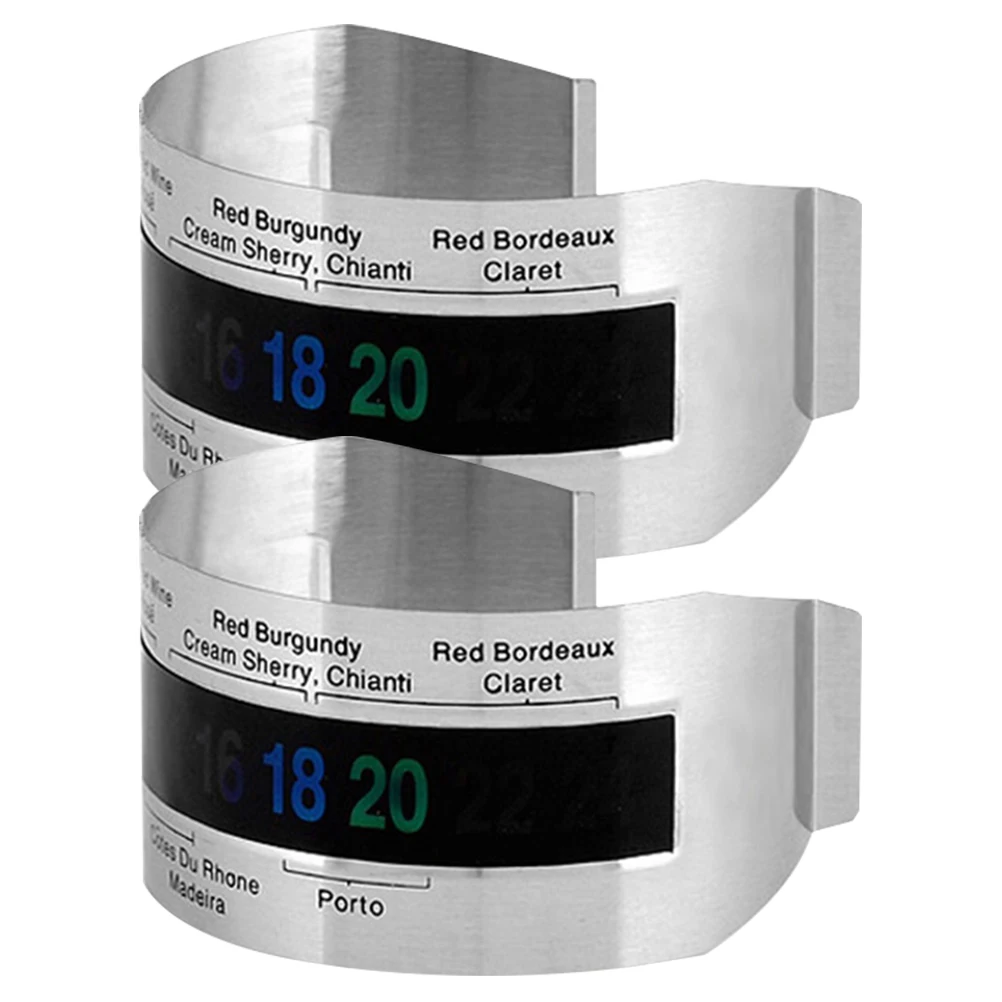

2pcs Wine Thermometer Bracelet Stainless Steel Digital Bottle Thermometer For Beer Wine Temperature Measurement Kitchen Cooking