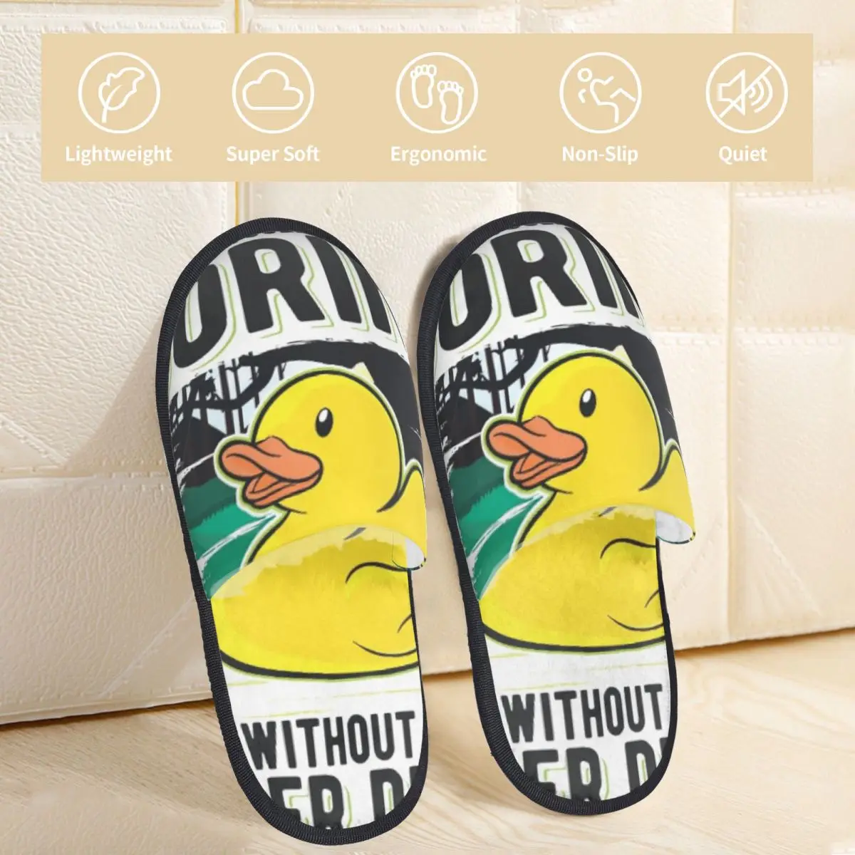 cartoon Yellow Duck Cute Non-slip Men Women Furry slippers Leisure pantoufle homme Home slippers