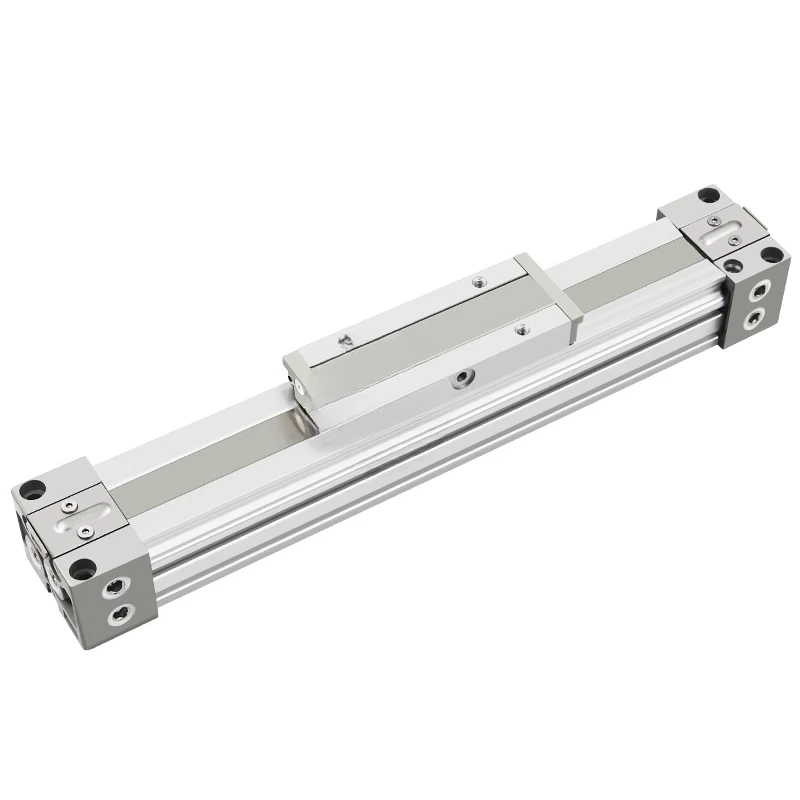 Mechanical rodless cylinder with guide rail self-lubricating table magnetic groove