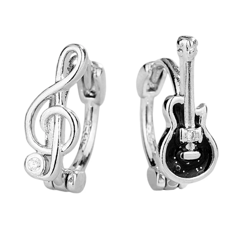 Trendy Guitar Pick Shaped Earrings for Sensitive Skin Everyday Wear Copper Crafted Rock Elegant Jewelry