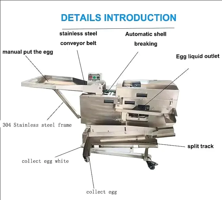 Egg Separator Egg White Separator Egg Breaking Machine Automatic Commercial Meringue Bakery Equipment Customized