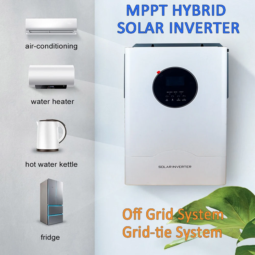 

LCD Smart MPPT Hybrid Solar Controller Inverter 3KW 5KW 6KW 10KW 220V 230V 240V for Home Power Electricity Off Grid Tie System