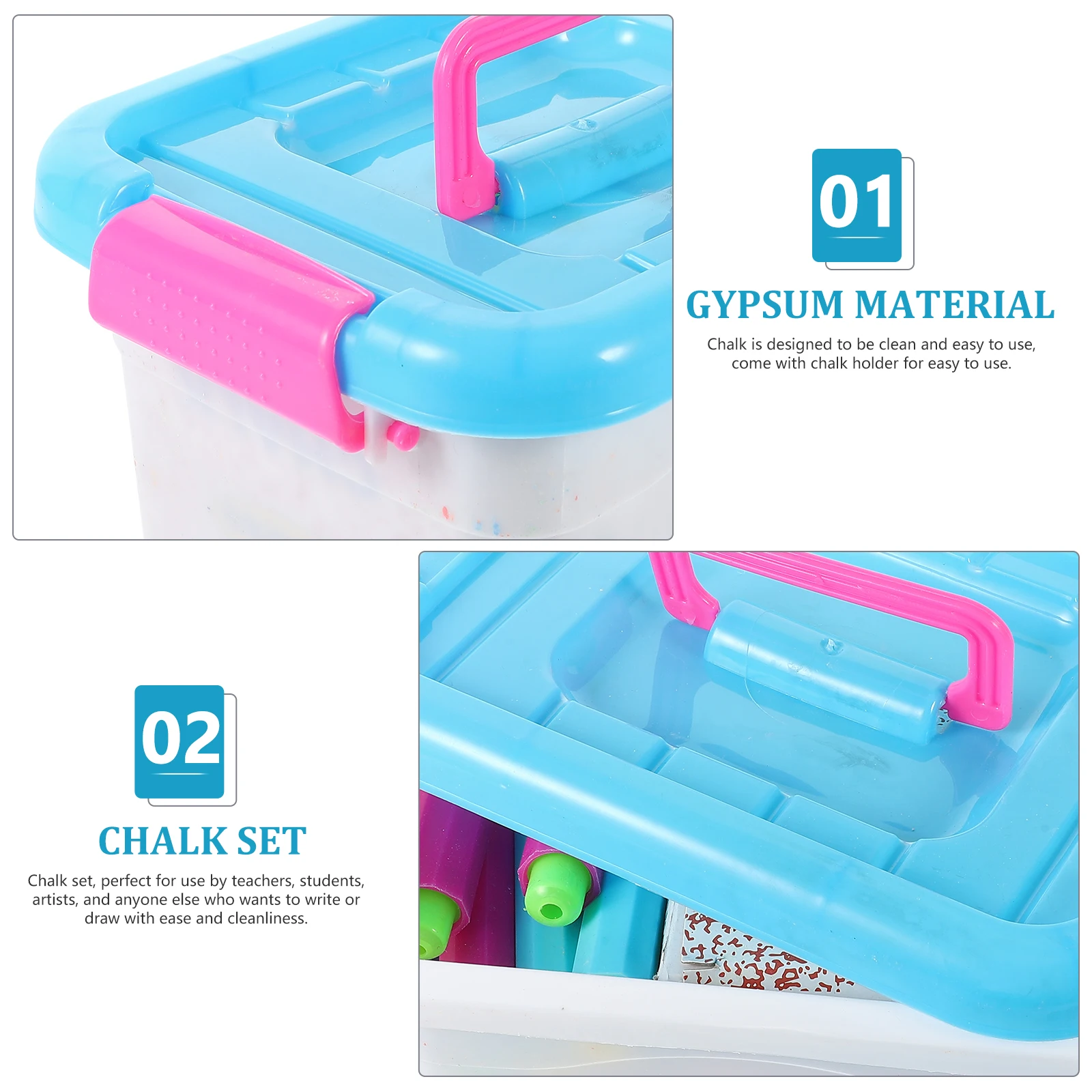 

1 Supplies Chalkboard Eraser Set For Kids Teachers Artists Chalk Holder Classroom Use Blackboard Eraser Chalk Set