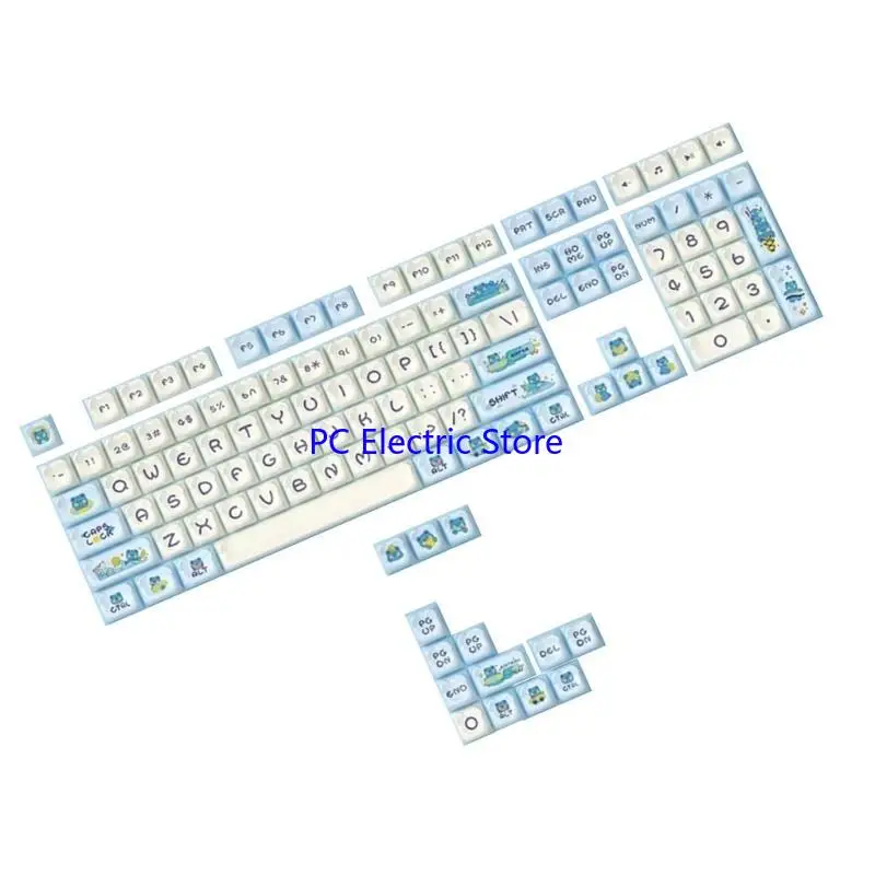 

F19C Механическая модернизация клавиатуры Клайки 122PCS PBT Lemon Bear Keycaps, высота OEM, двойное выстрел
