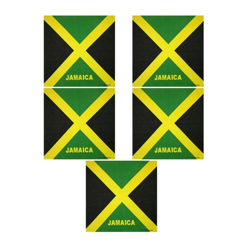 

5Pcs Jamaica Flags Square Bandana Cotton Hair Scarf Motorcycle Neckerchief Hiphop Headwrap Patriotic Accessory Dropship