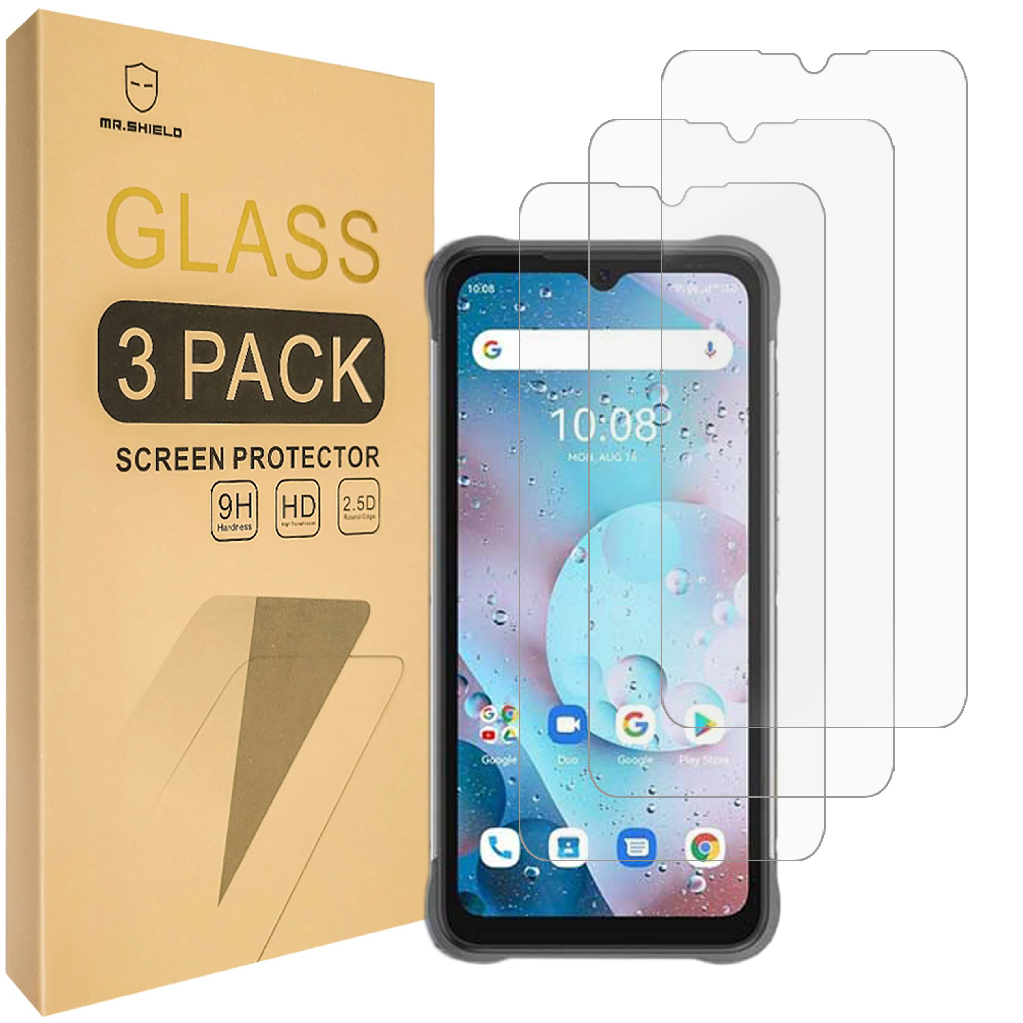 

Защитная пленка Mr.Shield [в 3 упаковках] для экрана Umidigi BISON X10S / BISON X10G [закаленное стекло] [Японское стекло с твердостью 9H]