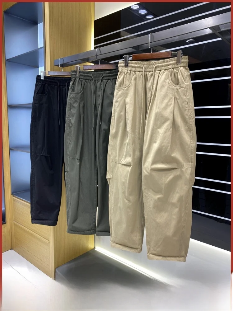 

American Casual Sle Pure Cotton Waed Men's Loose Wide Leg Straight Tube Trendy Workwear Casual Long Pants Trend