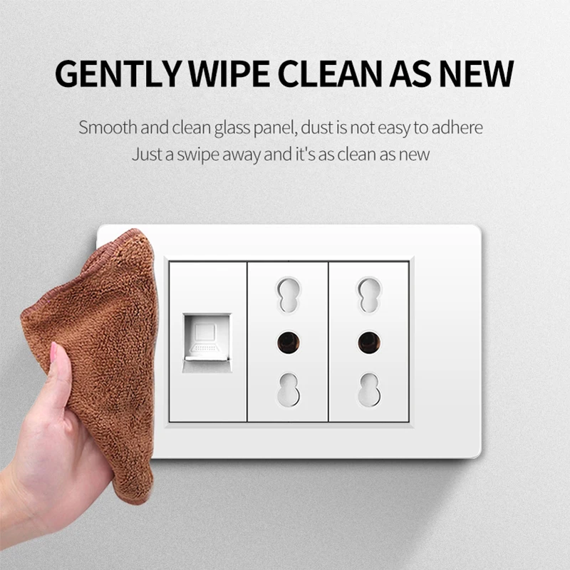 EU/Italy/Chile Wall Power Outlet Switch, Quick Charging with USB Type-c 5V 2100mA TV, Telephone, Computer Power white PC panel