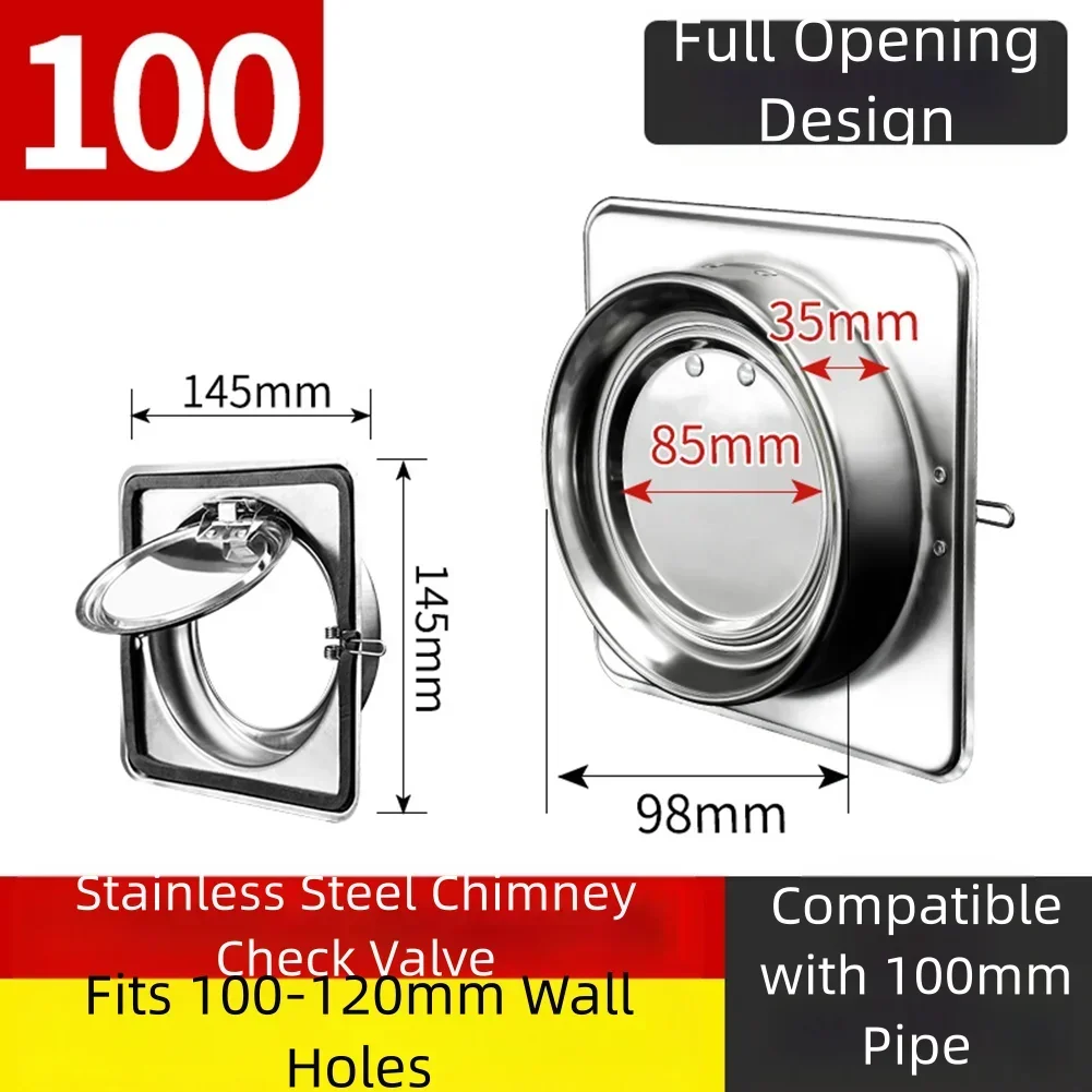 

1pc Stainless Steel Kitchen Range Hood Check Valve Anti-odor Bathroom Check Valve Home Improvement Plumbing Fixtures Valves