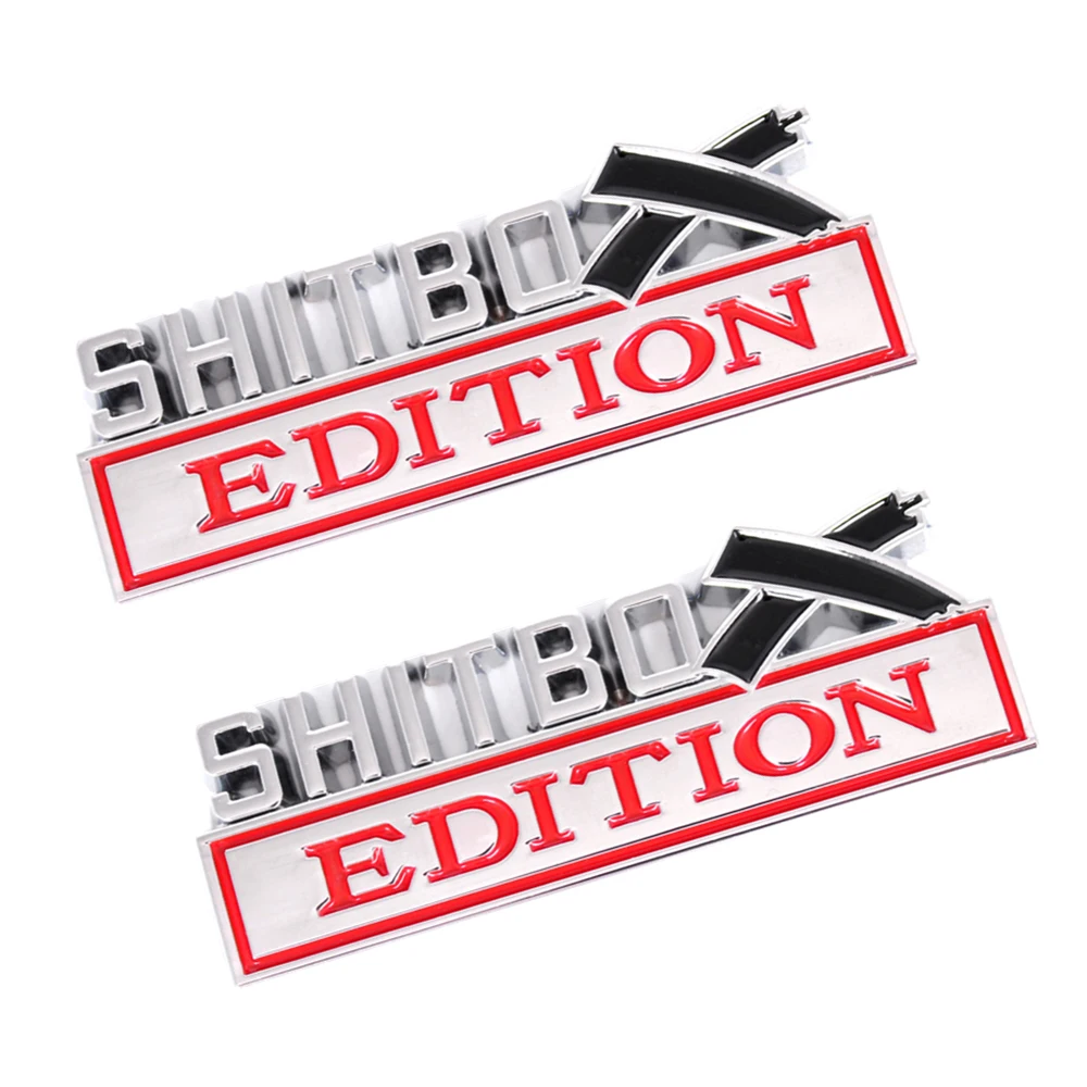 

2 шт., хромированные красные наклейки на заднюю дверь автомобиля