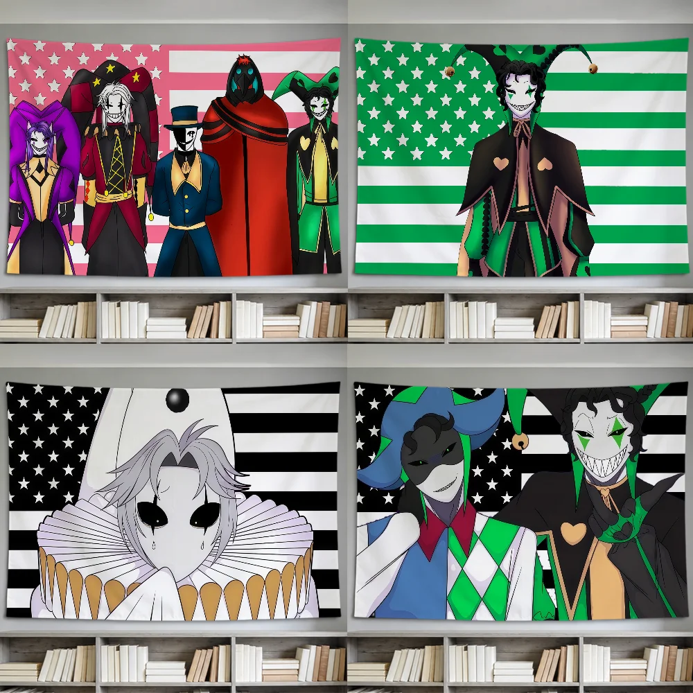 Game Chibi Pierrot H-Harlequin The F-Freak Circus Flag For Room Dorm Party Hogar Living Room Wall Hanging Decor Banner Gift