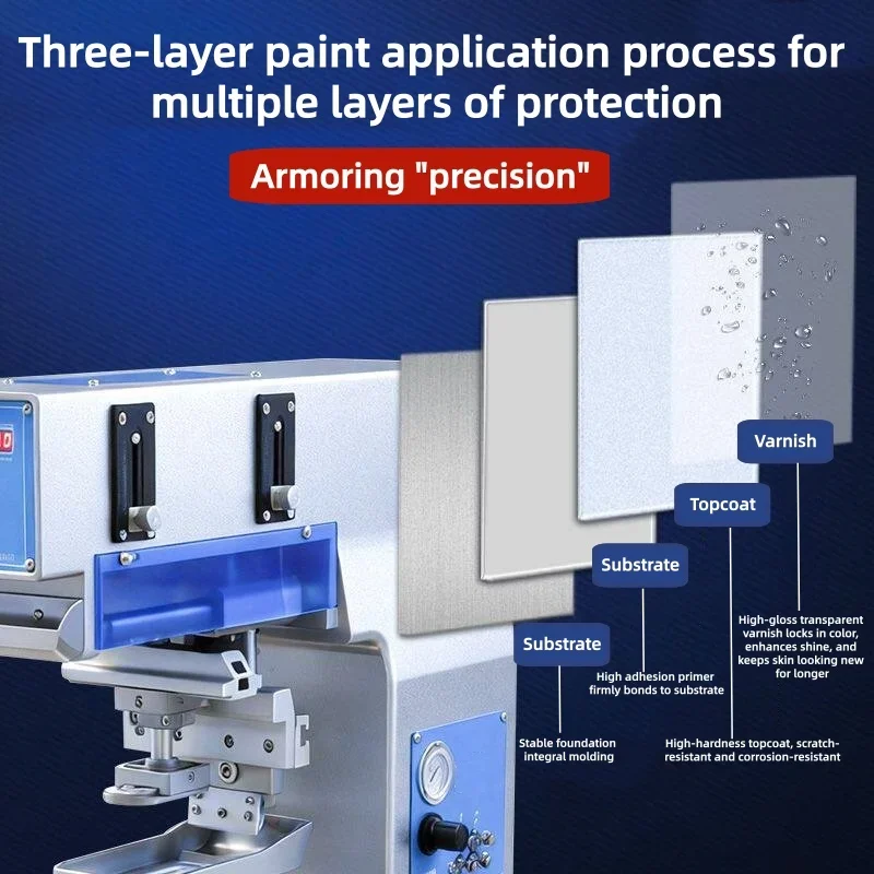 Single Color Pneumatic Pad Printing Machine Vertical Industrial Pad Printer Adjustable Worktable Foot Switch Control（Customized）