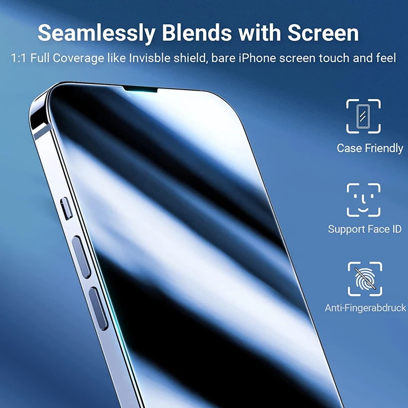 Protetor de Tela de Vidro Temperado para iPhone, 14, 13, 12, 11 Pro Max, 14 Plus, 13, 12 Mini, X, XS Max, XR, 8, 7, 6 Plus, se, 4 PCes