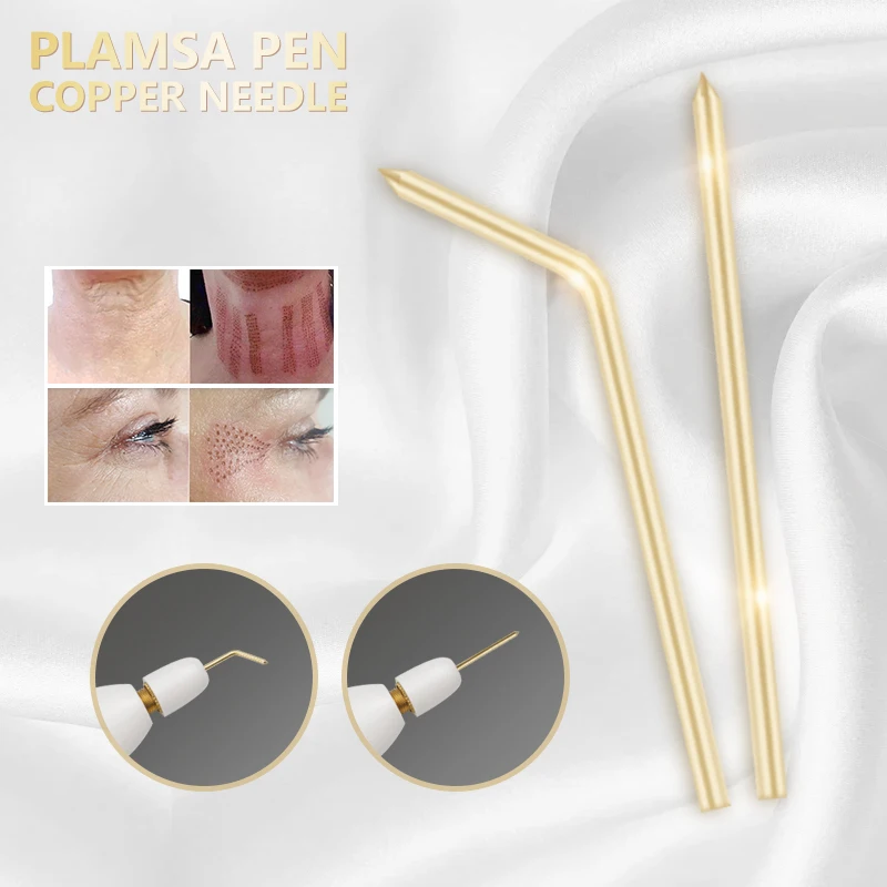 10Pcs 2nd Generatie Fibroblast Gebogen Koperen Naalden Plamere Plasma Pen Schoonheid Machine Spot Mol Rimpel Verwijderen Plasma Face Lift