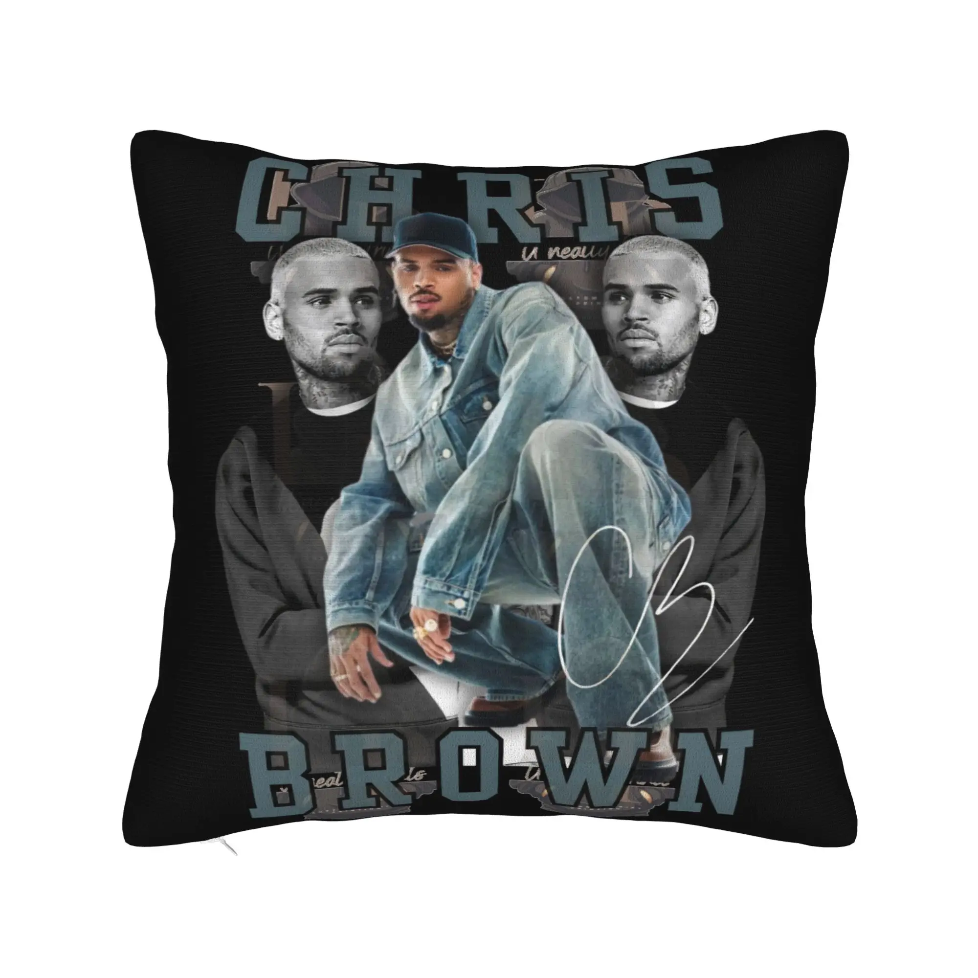 Chris Brown Pillow Case  Comfy Pillow Cover For Chair Sofa Home Decor Novelty Cushion Cover