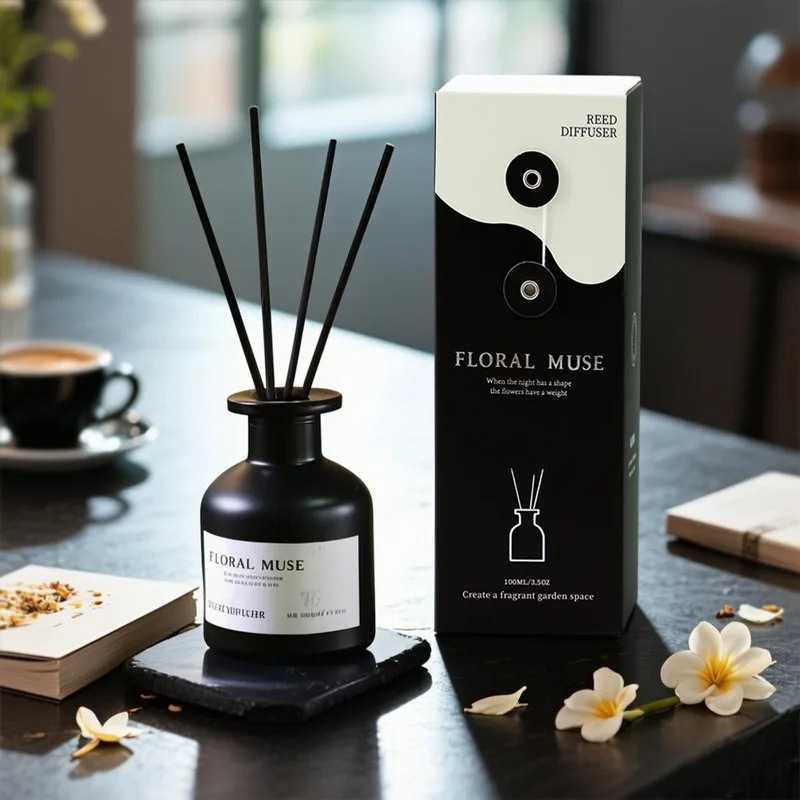 Luxury Natural plant difuser Essential Oil Reed Diffuser sets Jasmine Rose Osmanthus White Tea Long‑Lasting Calming Aromatherapy