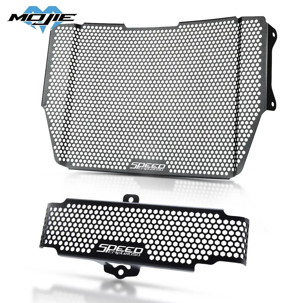 Motocicleta Radiador Grille Guard Set, acessórios refrigeradores de óleo, apto para velocidade Triple S, RS 1050, 1050S, 1050RS, 2016, 2017, 2018,