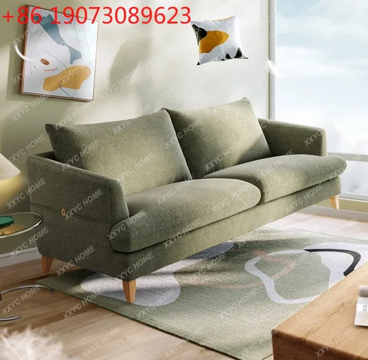 

Тканевый диван в скандинавском стиле для небольшой квартиры, гостиной, деревянная ножка