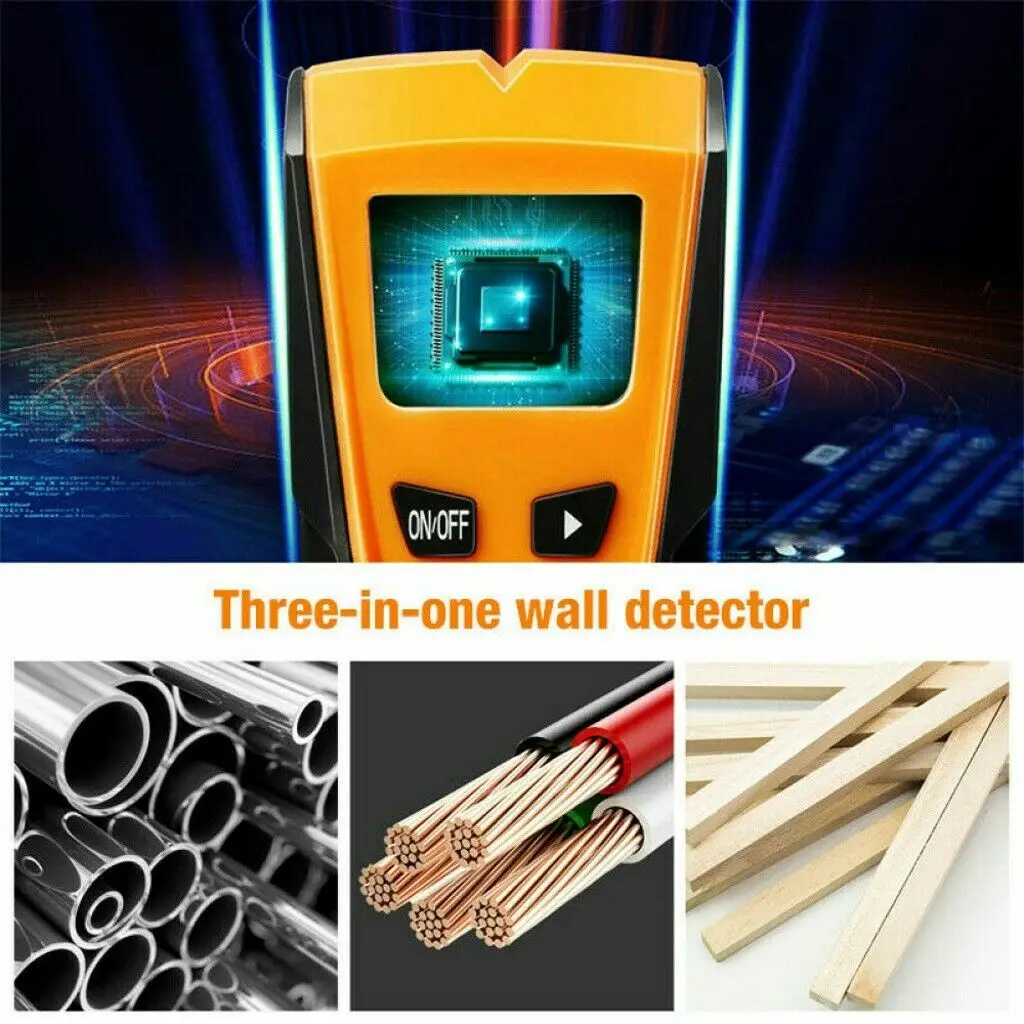 

Multi-Scanner Wall Sensor Center-Finding Studs Ac Voltage Live Wire Orange Portable Ergonomic Design