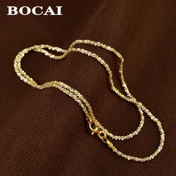 S925 Silver Jewelry Italian Craftsmanship Starry Sky Gold White Color Separation Cauliflower Necklace for Women