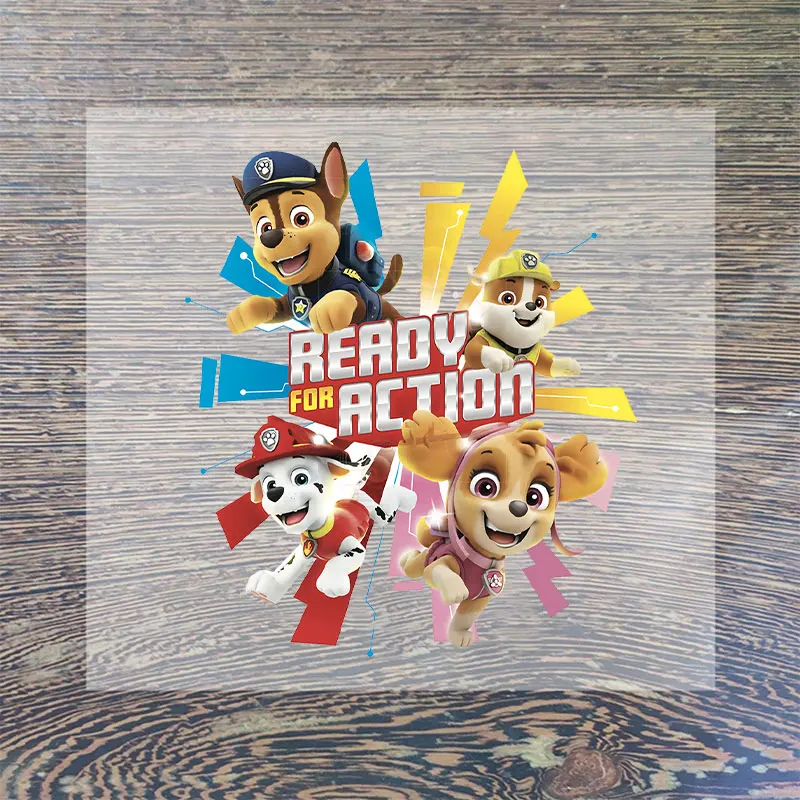 Paw Patrol mode fer sur patchs pour vêtements Anime dessin animé bricolage T-shirt transfert de chaleur Patch vêtements personnalisé vinyle autocollant cadeaux