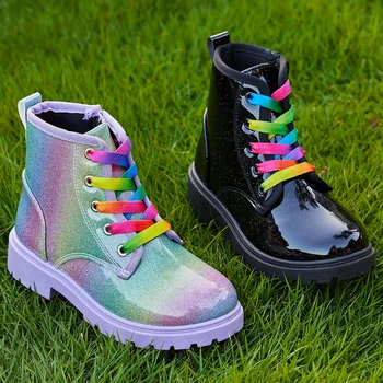 Stivali da bambina per ragazzi e ragazze, caldi, impermeabili e antiscivolo, alla moda per bambini