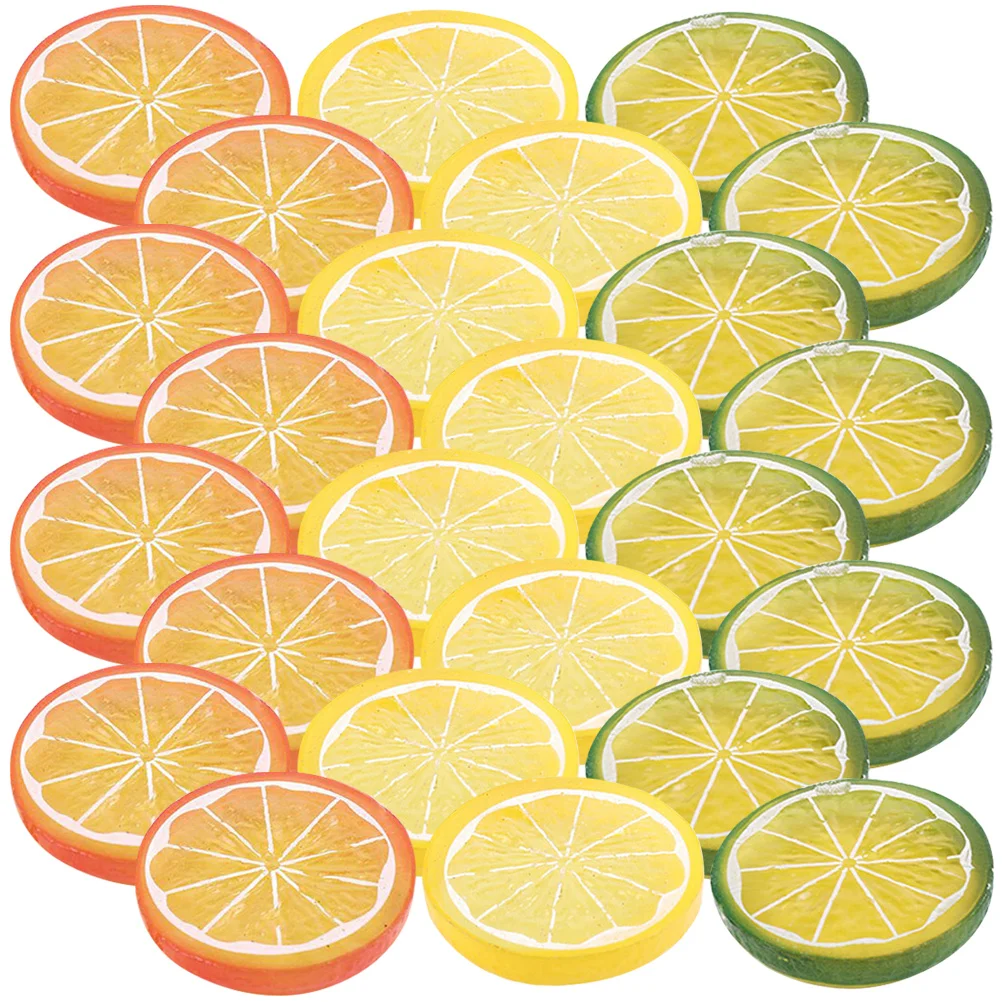 

Imitation Lemon Slice Simulation Decors Fake Fruit Model Plastic Slices Lemons Fruits Fruitful